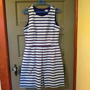 Gap sleeveless blue and green striped dress